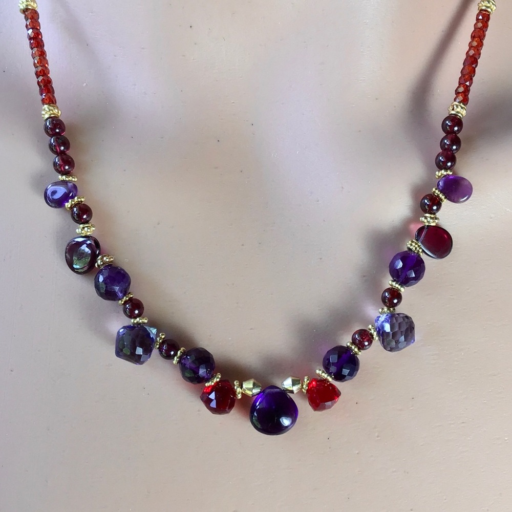 Amethyst and Garnet Necklace